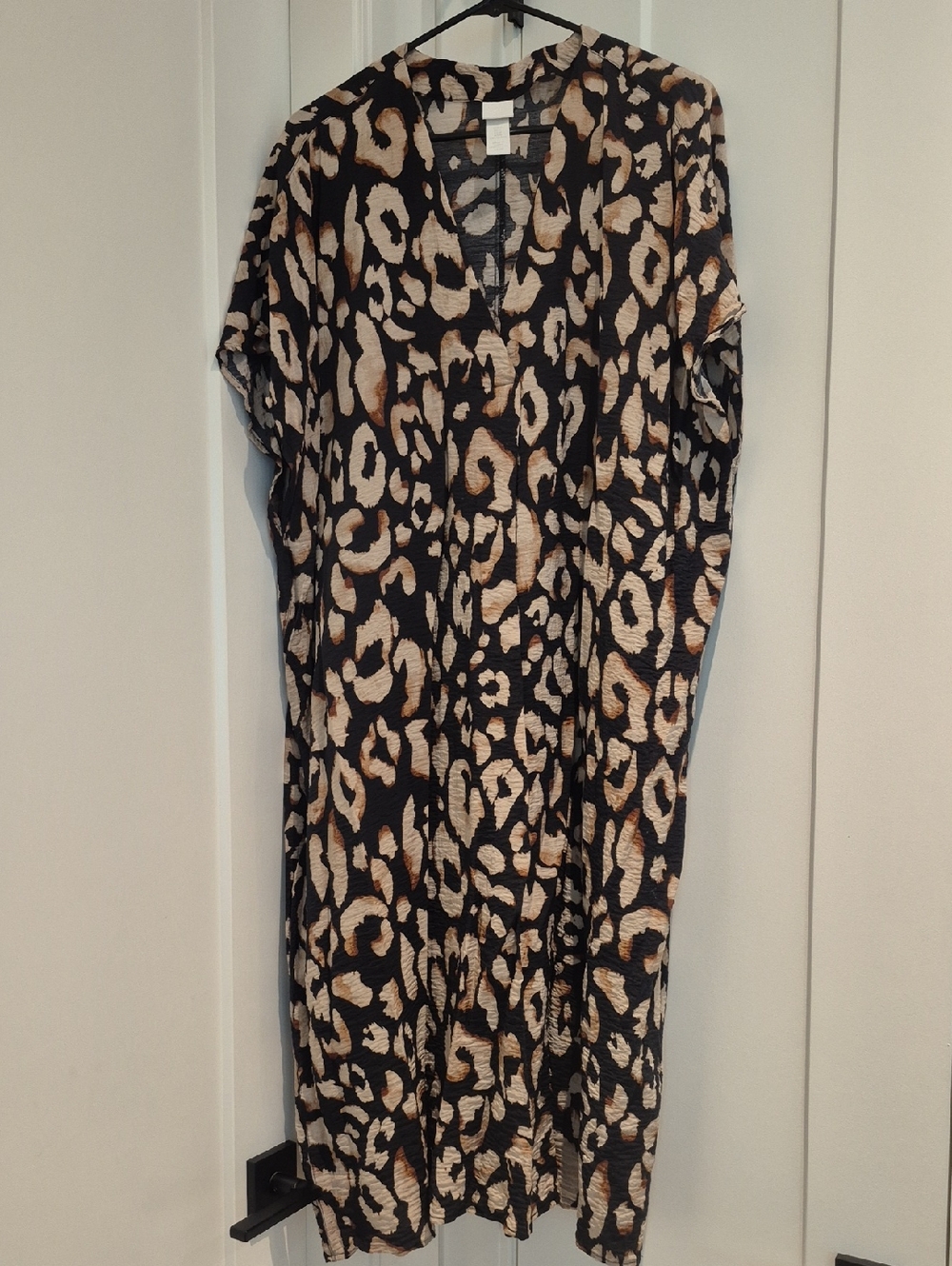 H&M Leopard Print V-Neck Maxi Dress - Black & Tan